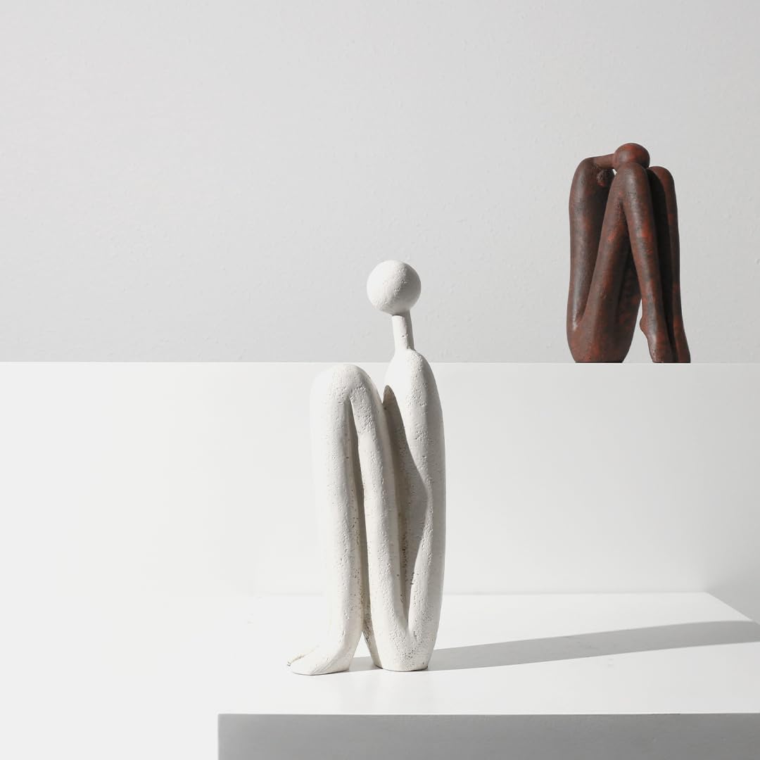 Decorative Bookends for Shelves，Bookends for Heavy Books Resinous Thinker Statue,Book Shelf Decor，Modern Creative Office Company Bookends Ornament Decorations